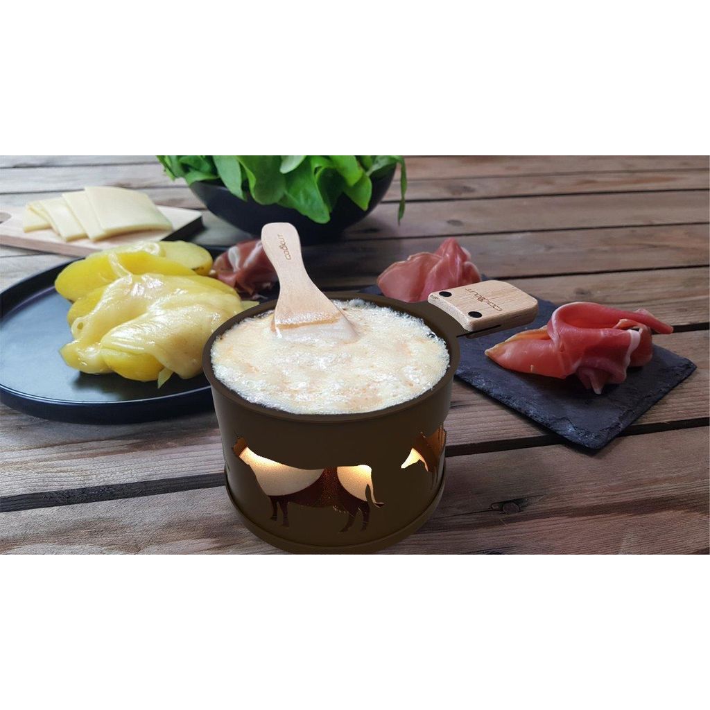 Coffret raclette à la bougie LUMI 2 personnes vache taupe - Visuel 4